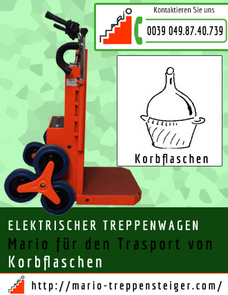 elektrischer-treppenwagen-korbflaschen 1428 mario fur den trasport von Korbflaschen
