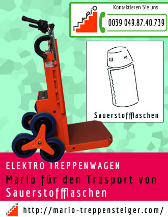 elektro-treppenwagen-sauerstoffflaschen 595 mario fur den trasport von Sauerstoffflaschen